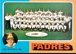 1975 Topps Baseball Cards      146     San Diego Padres CL/John McNamara